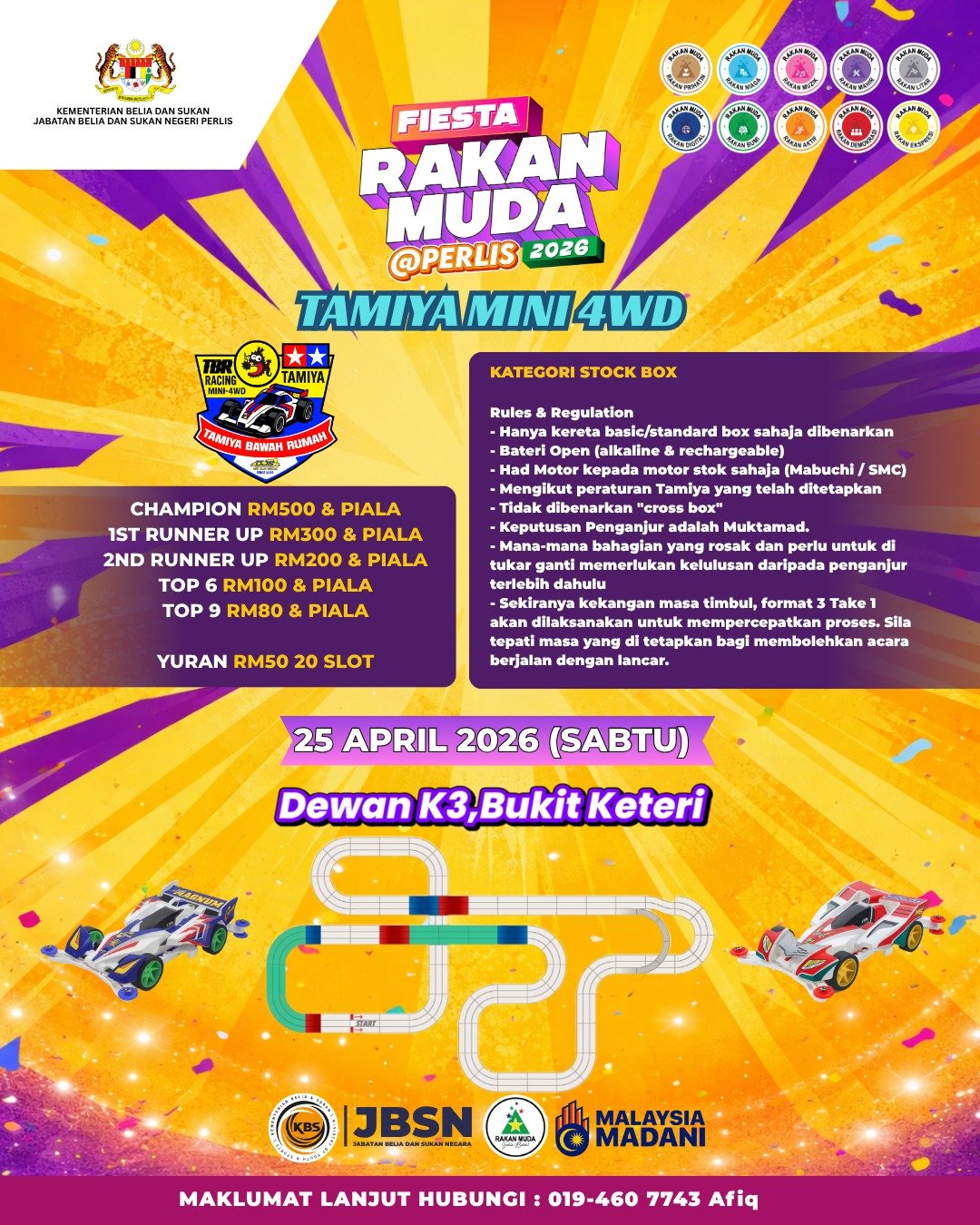TAMIYA MINI 4WD STOCK BOX @ FIESTA RAKAN MUDA PERLIS 2026 Poster